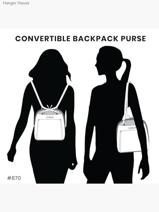 Convertible Backpack Purse Faux Leather Canvas Adjustable Strap main image 6
